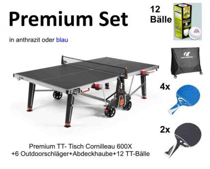 Premium Set Cornilleau 600X Outdoor Tischtennisplatte 