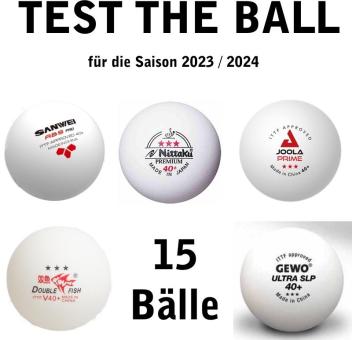 Test the ball - 15 Plastik Tischtennisbälle 